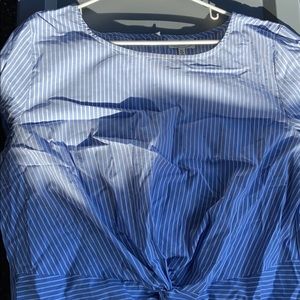 Blue & White Pin Stripe Blouse